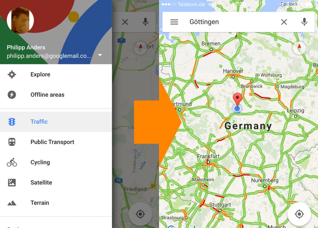 Google Maps Einstellungen