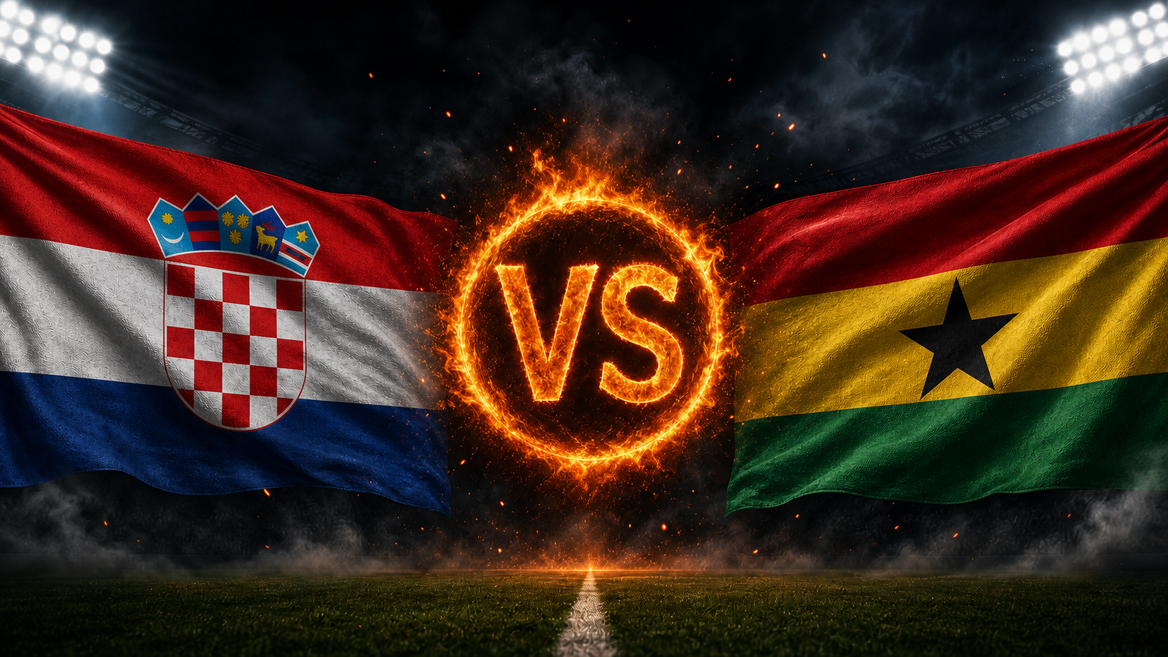Kroatien gegen Ghana Beitragsbild mit VS-Feuerball im Stadion
